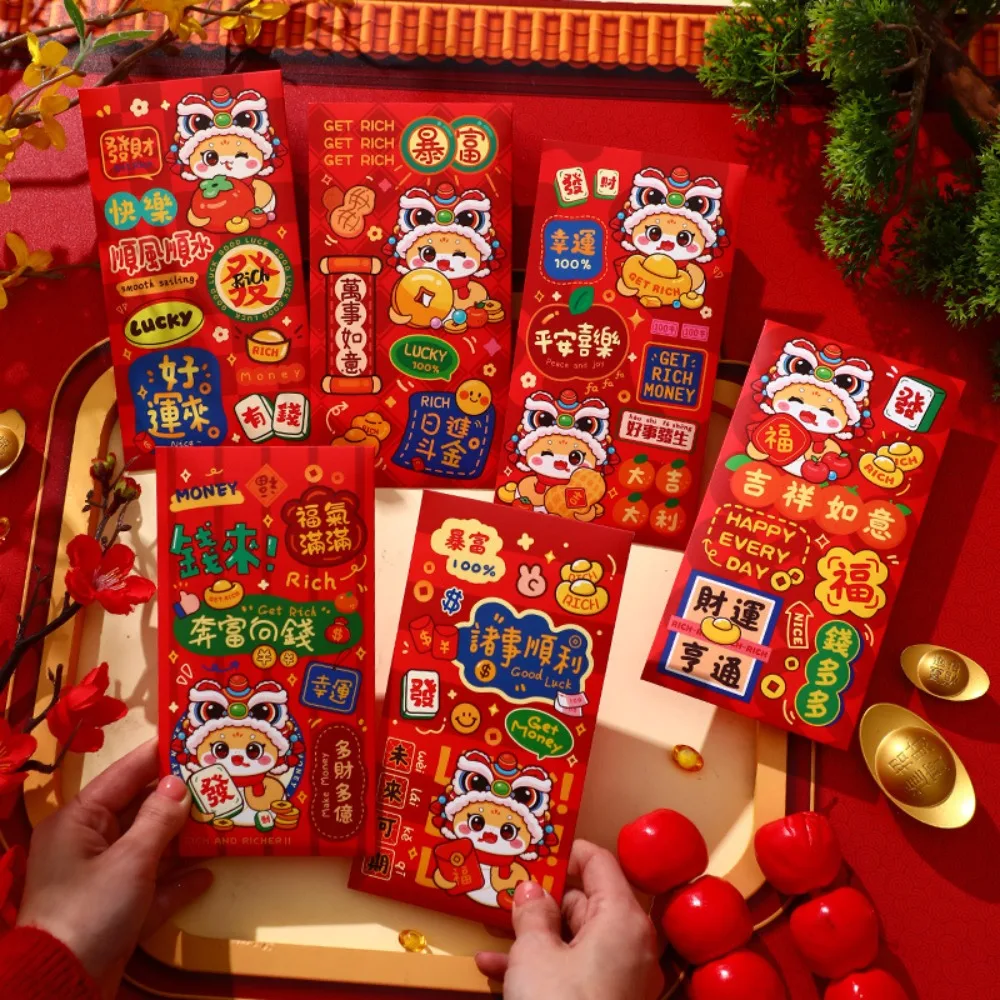 6Pcs Cartoon Chinese Snake Year Red Envelope Best Wishes Blessings Printing Lucky Money Envelopes Traditional Mixed Pattern
6Pcs Cartoon Chinese Snake Year Red Envelope Best Wishes Blessings Printing Lucky Money Envelopes Traditional Mixed Pattern