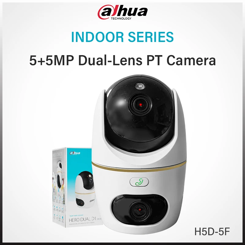 Dahua Indoor 5+5MP Dual Lens Full Color Camera 3K WiFi 6 Smart Home Security Camera Sound & Light Alarm Human Detection H5D-5F
Dahua Indoor 5+5MP Dual Lens Full Color Camera 3K WiFi 6 Smart Home Security Camera Sound & Light Alarm Human Detection H5D-5F