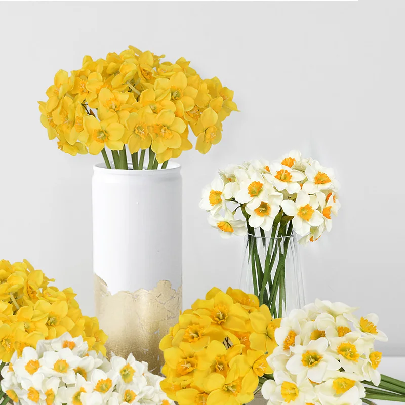 6pcs/lot Artificial Narcissus Flower Bouquet Indoor Furniture Table Decoration Fake Flower Wedding Scene Shooting Props Daffodil
6pcs/lot Artificial Narcissus Flower Bouquet Indoor Furniture Table Decoration Fake Flower Wedding Scene Shooting Props Daffodil