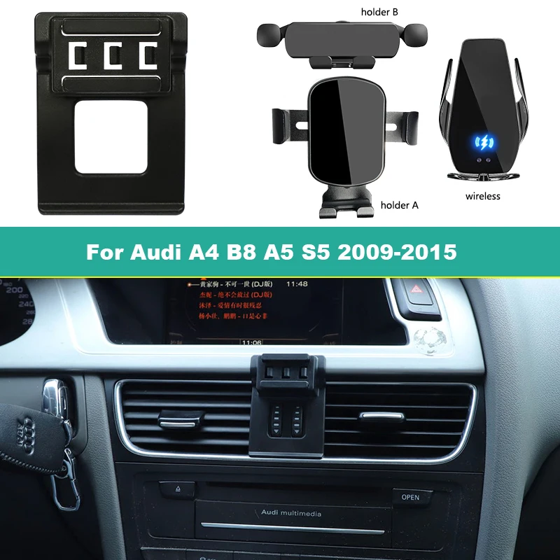 Car Mobile Phone Holder For Audi A4 B8 A5 S5 2009-2015 Air Vent Fix Navigation Bracket 15W Fast Wireless Charging Phone Holder
Car Mobile Phone Holder For Audi A4 B8 A5 S5 2009-2015 Air Vent Fix Navigation Bracket 15W Fast Wireless Charging Phone Holder