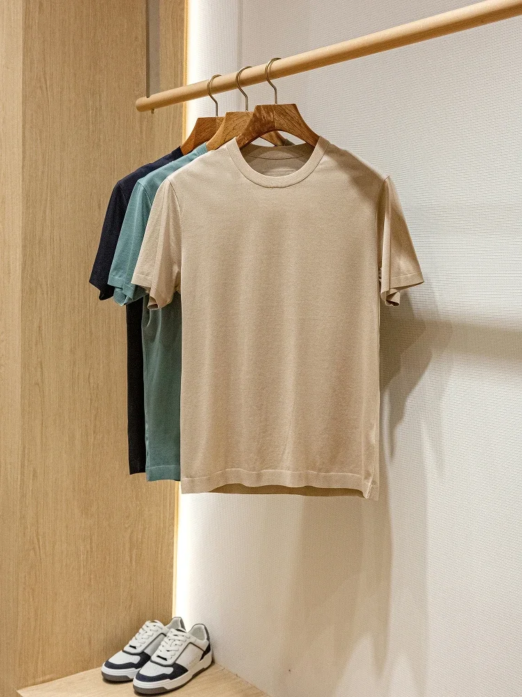 ZZ double-sided mercerized cotton craft summer men's casual round neck short-sleeved T-shirt
ZZ double-sided mercerized cotton craft summer men's casual round neck short-sleeved T-shirt