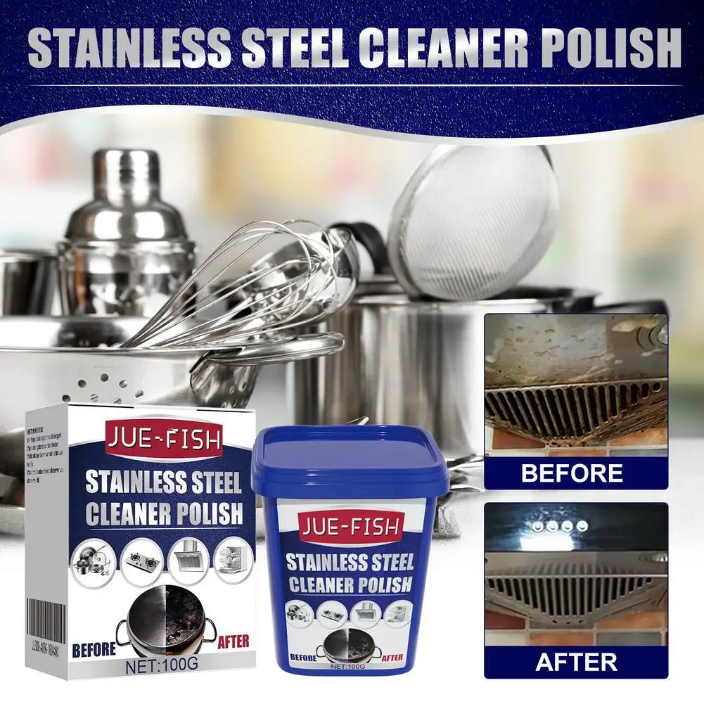 100g Stainless steel cleaning paste, kitchen stove cleaning paste, pot bottom, pot utensils, rust stains, black scale cleaner
100g Stainless steel cleaning paste, kitchen stove cleaning paste, pot bottom, pot utensils, rust stains, black scale cleaner