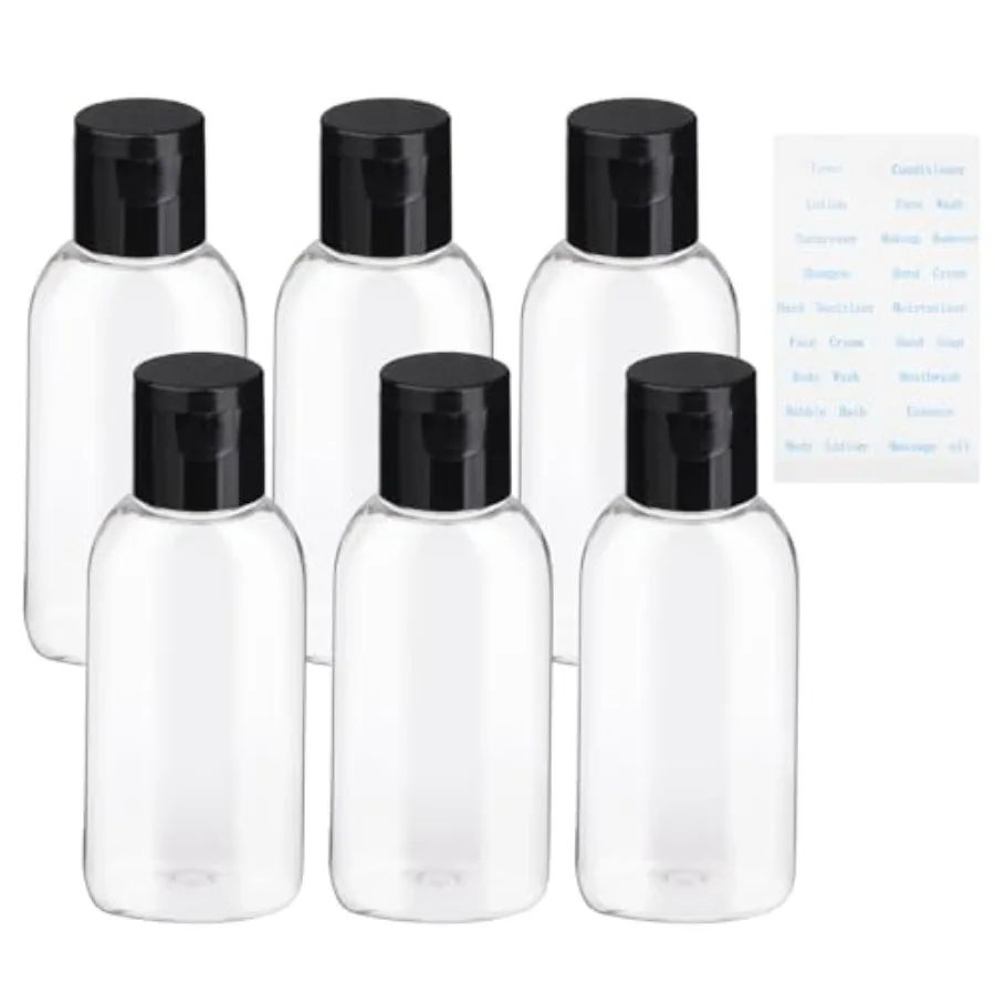 Travel Bottles for Toiletries BPA-Free Empty Squeeze Containers, 6 Pack 1.69 oz Refillable Squeeze Bottle, Leak Proof Small Pla
Travel Bottles for Toiletries BPA-Free Empty Squeeze Containers, 6 Pack 1.69 oz Refillable Squeeze Bottle, Leak Proof Small Pla