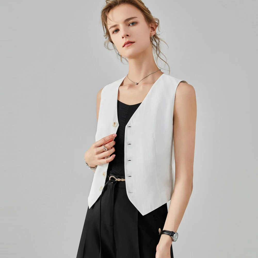 Women Blazer Vest Coat Spring Summer New Solid Color V-Neck Single-Breasted Short Jacket Female Sleeveless Waistcoat Tops Mujer
Women Blazer Vest Coat Spring Summer New Solid Color V-Neck Single-Breasted Short Jacket Female Sleeveless Waistcoat Tops Mujer