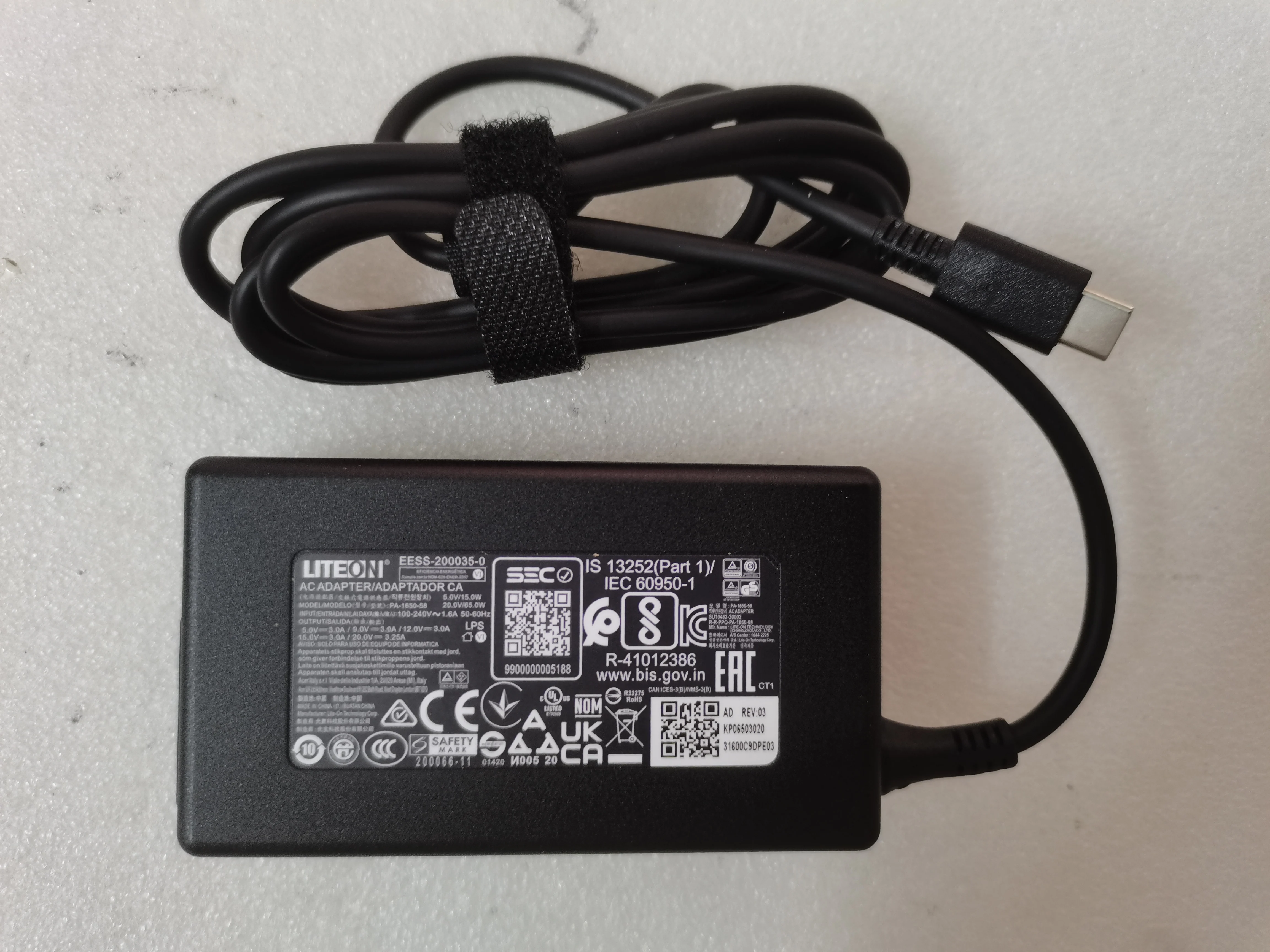 NEW OEM LITEON 20V 3.25A 65W USB-C PA-1650-58 AC Adapter for Acer N21C2 Swift 3 SF314-512 Notebook
NEW OEM LITEON 20V 3.25A 65W USB-C PA-1650-58 AC Adapter for Acer N21C2 Swift 3 SF314-512 Notebook