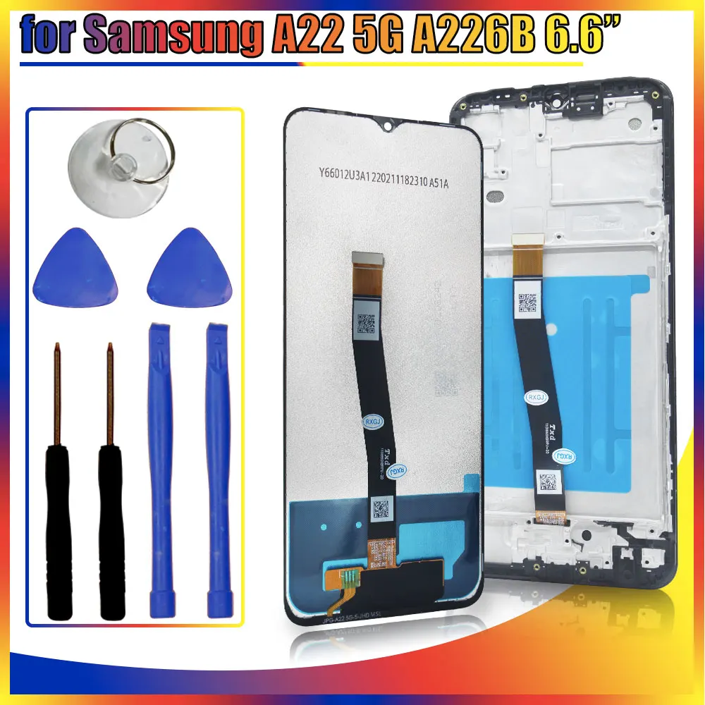 6,6-дюймовый протестированный ЖК-дисплей для Samsung A22 5G A226B, замена сенсорного экрана в сборе для Samsung A226 A226B SM-A226B/DSN LCD
6,6-дюймовый протестированный ЖК-дисплей для Samsung A22 5G A226B, замена сенсорного экрана в сборе для Samsung A226 A226B SM-A226B/DSN LCD