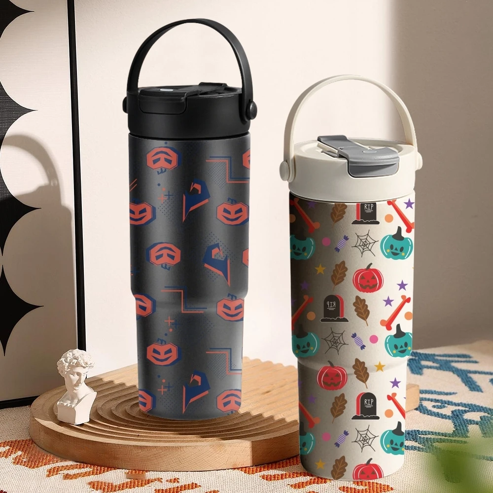 Spooky Stamps Pattern Vacuum Flasks 700ml Ceramic Lined Vacuum Insulated Tumbler with Tea Infuser & Hidden Straw
Spooky Stamps Pattern Vacuum Flasks 700ml Ceramic Lined Vacuum Insulated Tumbler with Tea Infuser & Hidden Straw