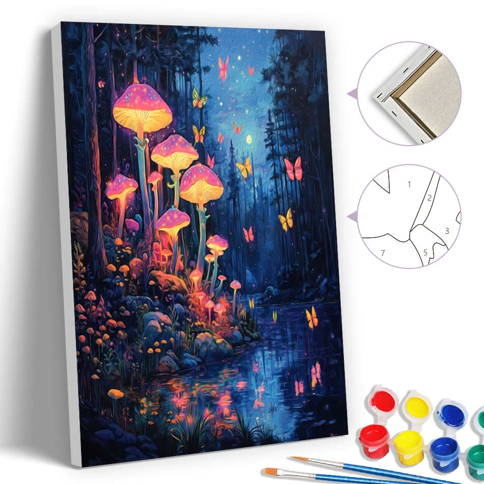 SDOYUNO Simple Painting By Numbers Dreamy Mushroom Paints Pictures 20X30cm With Frame Diy Set Oil Art Artwork Kits Room Decor
SDOYUNO Simple Painting By Numbers Dreamy Mushroom Paints Pictures 20X30cm With Frame Diy Set Oil Art Artwork Kits Room Decor