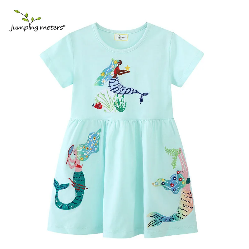 Jumping Meters 2-7T Summer Girls Dresses Mermaid Embroidery Short Sleeve Birthday Party Children's Clothes Toddler Wear
Jumping Meters 2-7T Summer Girls Dresses Mermaid Embroidery Short Sleeve Birthday Party Children's Clothes Toddler Wear