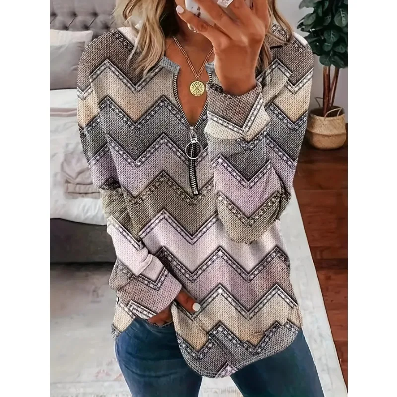 Plus Size New Summer Women's Fashion Zippered Long Sleeved Top Clothing Women Casual Random Printing with Zipper T-shirt
Plus Size New Summer Women's Fashion Zippered Long Sleeved Top Clothing Women Casual Random Printing with Zipper T-shirt