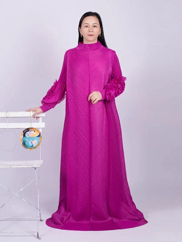 Long Pleated Dress With Ruffles Sleeves Loose Solid Color Stitching Female Party Clothing Summer New Clothes 2025 New
Long Pleated Dress With Ruffles Sleeves Loose Solid Color Stitching Female Party Clothing Summer New Clothes 2025 New