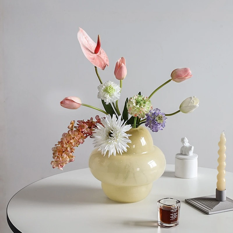 Vintage Cream Glass Vase Home Decor Mid Century Modern Flower Vase for Living Room
Vintage Cream Glass Vase Home Decor Mid Century Modern Flower Vase for Living Room