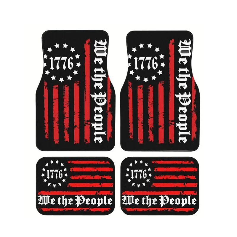 4Pcs 1776 Letter American Flag Print Car Floor Mats Universal Non-slip Waterproof Floor Mats For Car SUV Truck Interior Decor
4Pcs 1776 Letter American Flag Print Car Floor Mats Universal Non-slip Waterproof Floor Mats For Car SUV Truck Interior Decor