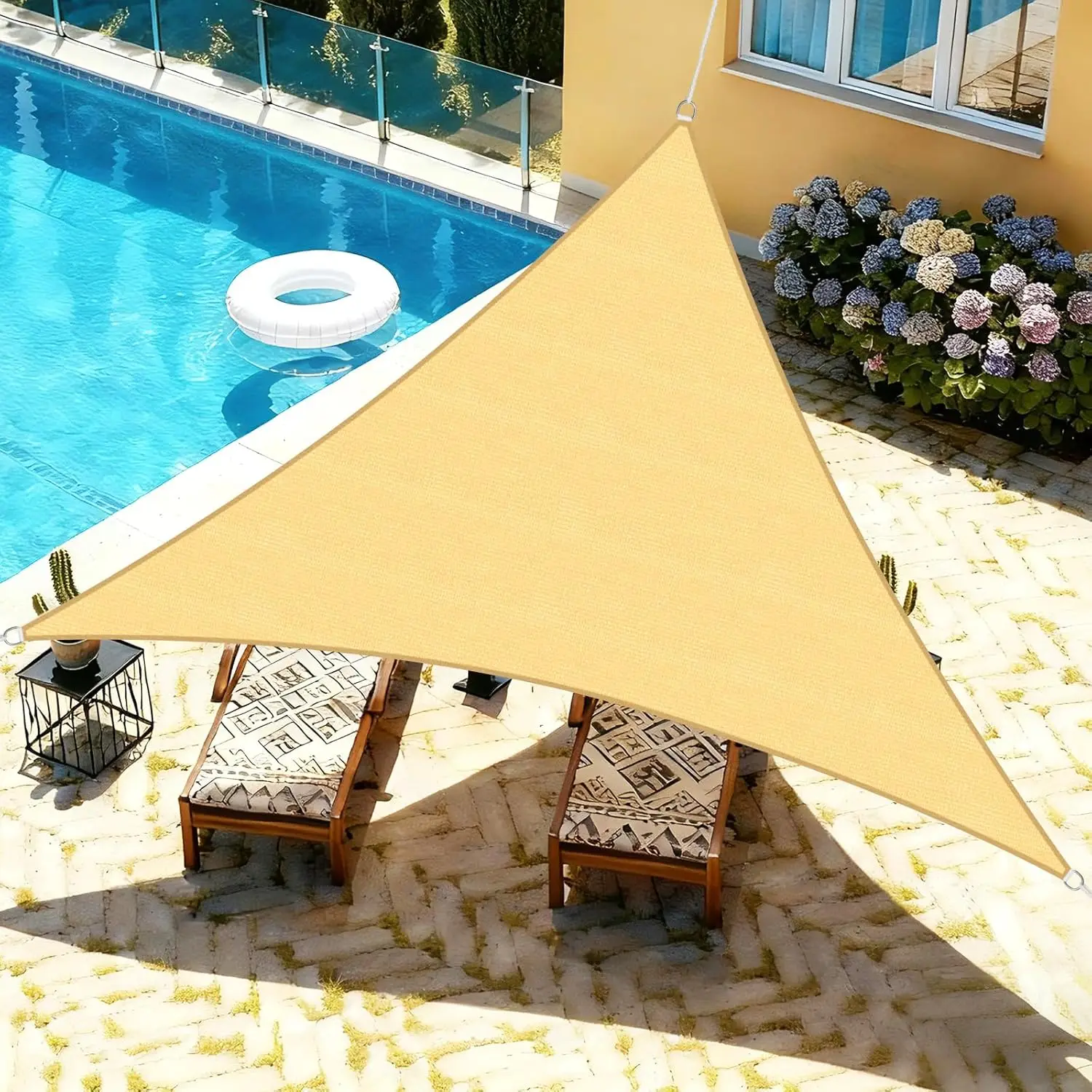 Sun Shade Sail, 20'X20'X28.3' Sand Triangle, Curved Edged Sun Shade, Commercial Grade 185GSM HDPE UV Permeable Outdoor Shade Clo
Sun Shade Sail, 20'X20'X28.3' Sand Triangle, Curved Edged Sun Shade, Commercial Grade 185GSM HDPE UV Permeable Outdoor Shade Clo