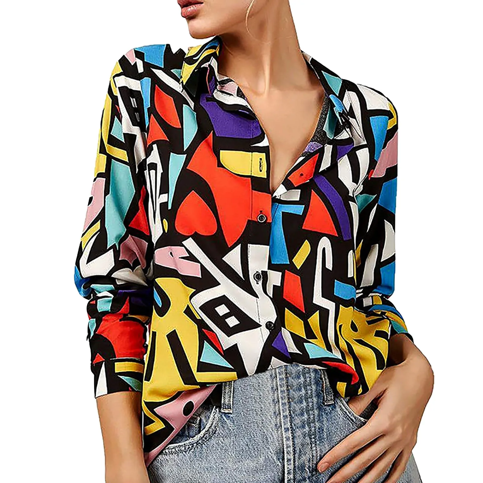 Fashion Print Women Shirt Harajuku Loose Long Sleeve Lapel Casual Clothes For Women Large Size Blouse Korean Single Breasted Top
Fashion Print Women Shirt Harajuku Loose Long Sleeve Lapel Casual Clothes For Women Large Size Blouse Korean Single Breasted Top