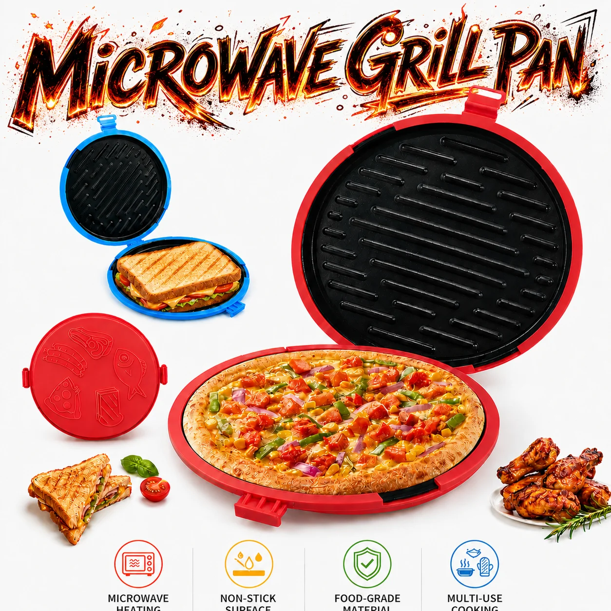 Multifunctional Microwave Grill Pan With Lid Non Stick Round Griddle Crisper Plate For Chicken Bacon Pizza Oven Baking Pan Tools
Multifunctional Microwave Grill Pan With Lid Non Stick Round Griddle Crisper Plate For Chicken Bacon Pizza Oven Baking Pan Tools