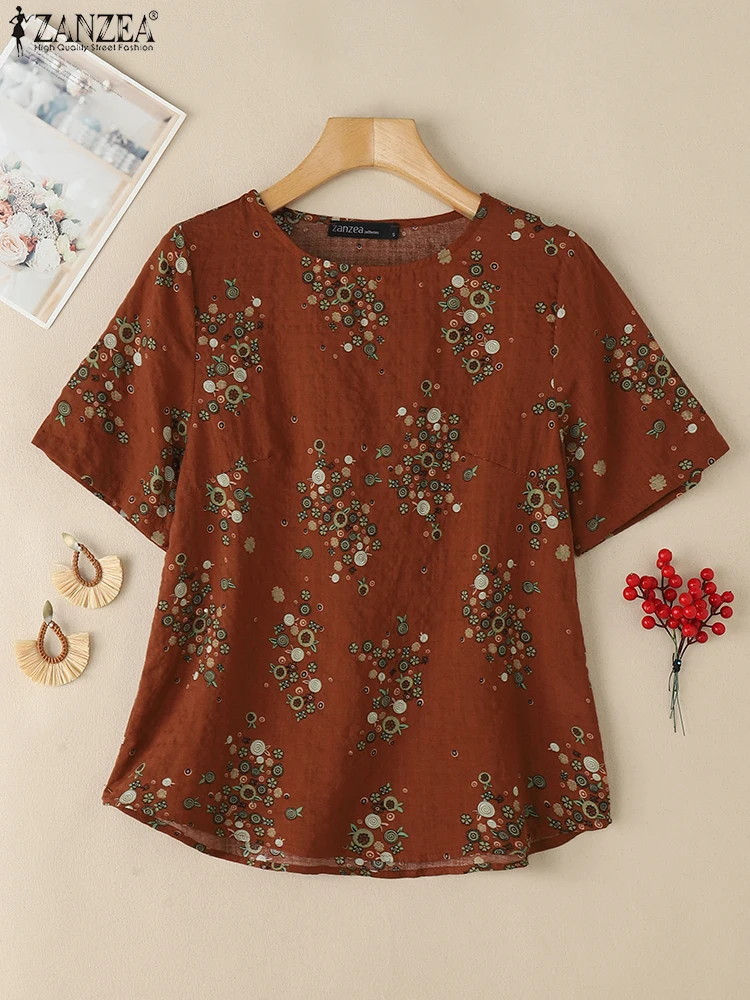 Women Vintage Half Sleeve Blouse 2025 ZANZEA Summer Floral Printed Shirts Bohemian O Neck Holiday Tops Casual Loose Blusas Tunic
Women Vintage Half Sleeve Blouse 2025 ZANZEA Summer Floral Printed Shirts Bohemian O Neck Holiday Tops Casual Loose Blusas Tunic