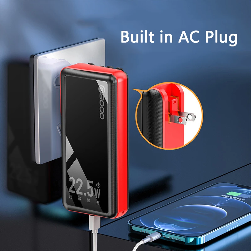22.5W Fast Charging Power Bank 30000mAh Wall Charger for iPhone 15 X Samsung Xiaomi Portable Powerbank with Holder Spare Battery
22.5W Fast Charging Power Bank 30000mAh Wall Charger for iPhone 15 X Samsung Xiaomi Portable Powerbank with Holder Spare Battery