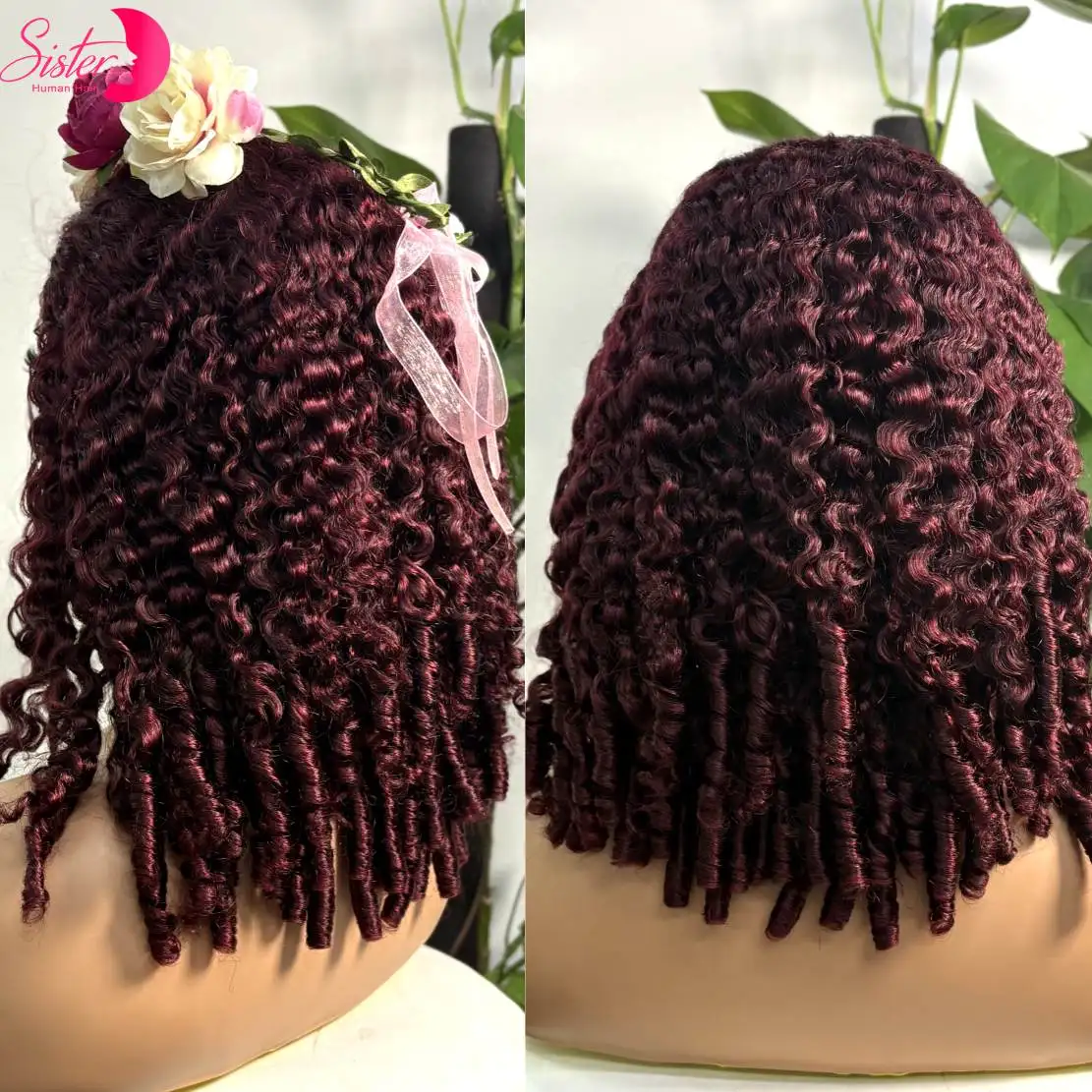 5x5 Glueless Burgundy 99J# Burmese Curly Human Hair Wigs 350% Density Double Drown Bouncy Curly Wigs for Women PrePlucked Remy
5x5 Glueless Burgundy 99J# Burmese Curly Human Hair Wigs 350% Density Double Drown Bouncy Curly Wigs for Women PrePlucked Remy