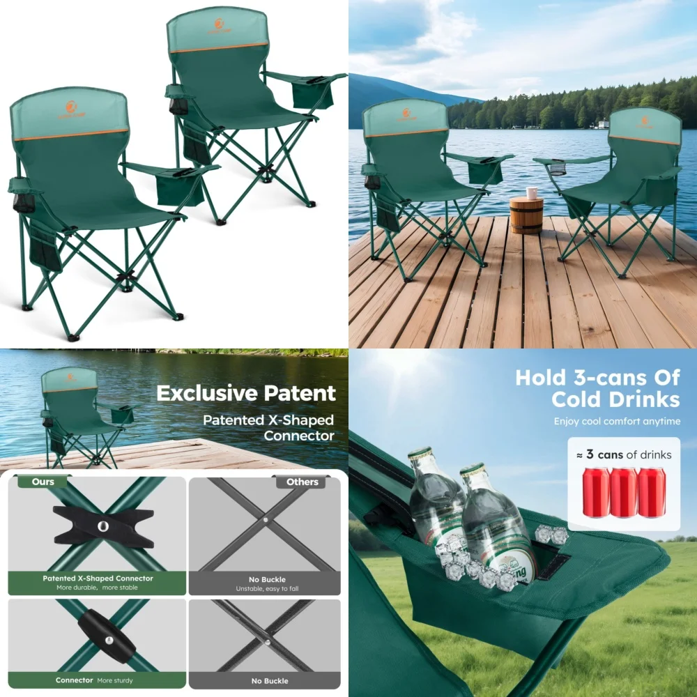 camping chair2 Pack Heavy Duty Camping Chairs Portable Folding Chairs with Cup Holder Outdoor Gear for Hiking Beach Picnic Green
camping chair2 Pack Heavy Duty Camping Chairs Portable Folding Chairs with Cup Holder Outdoor Gear for Hiking Beach Picnic Green