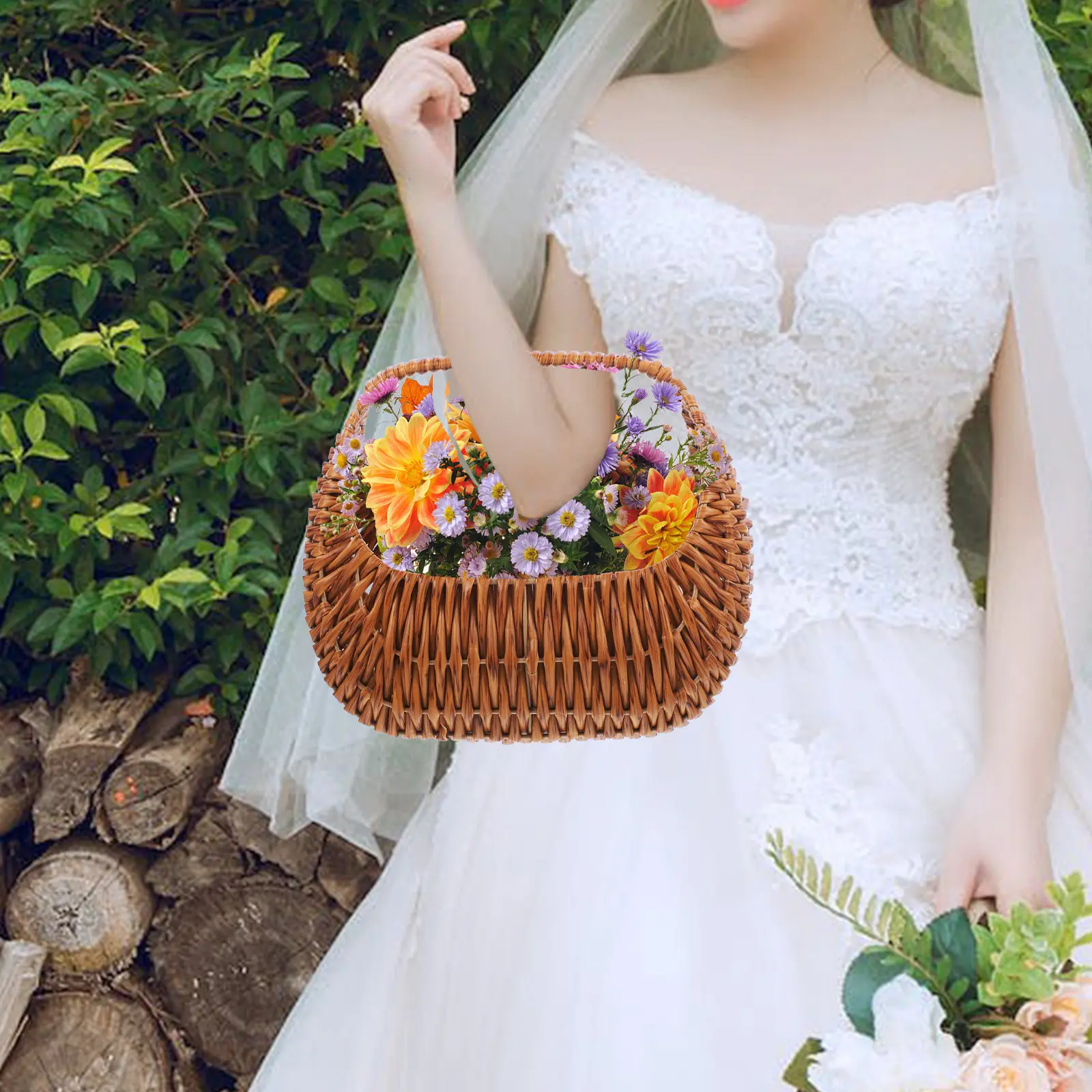 Vintage Handwoven Woven Flower Basket with Handle Rustic Decorative Storage Basket for Wedding Flower Girl Picnic Gift Home
Vintage Handwoven Woven Flower Basket with Handle Rustic Decorative Storage Basket for Wedding Flower Girl Picnic Gift Home