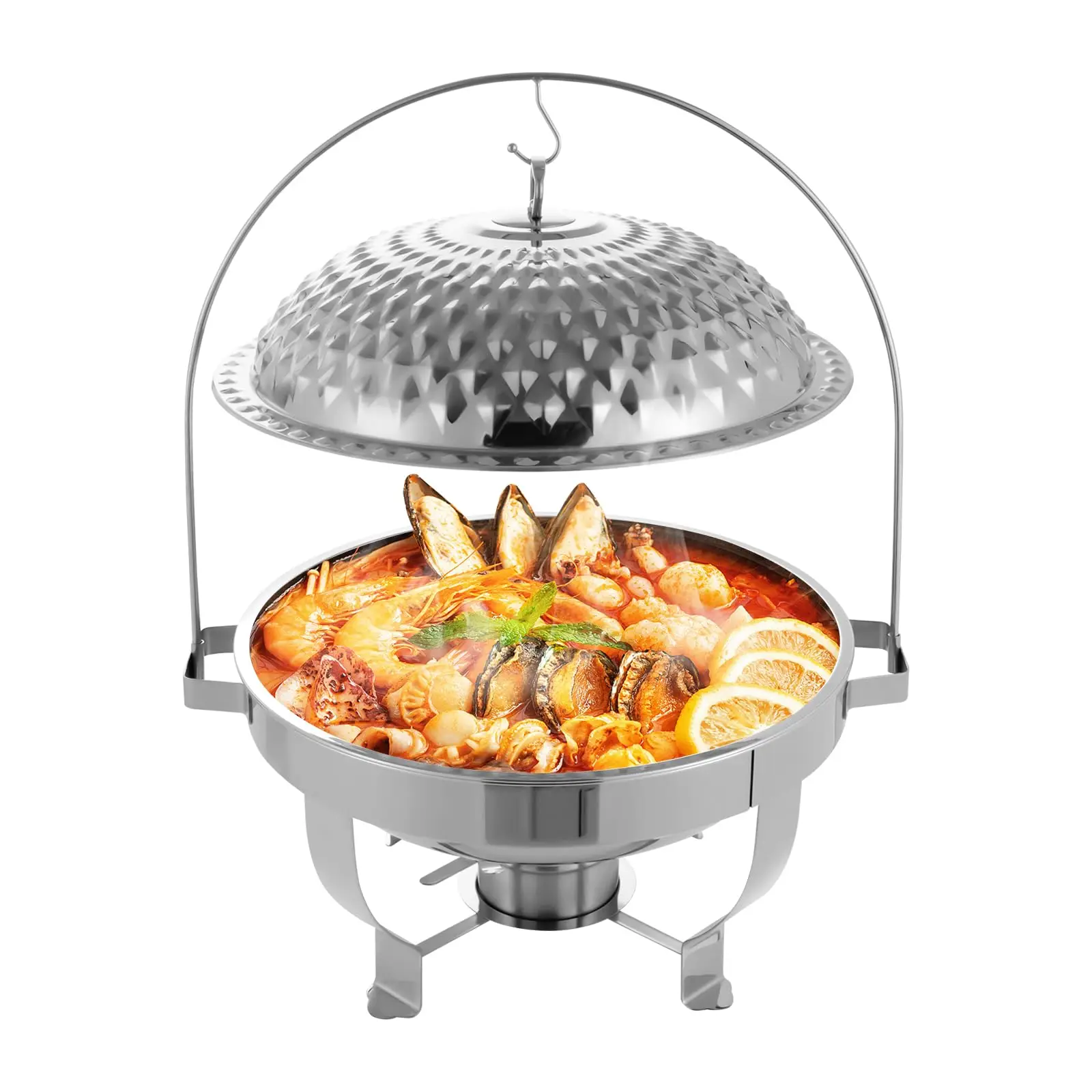 Chafing Dishes 8.5qt/8l, Stainless Steel Round Buffet Chafer, Hanging Lid Dining Stove and Buffet Warmers Sets for Buffet Restau
Chafing Dishes 8.5qt/8l, Stainless Steel Round Buffet Chafer, Hanging Lid Dining Stove and Buffet Warmers Sets for Buffet Restau