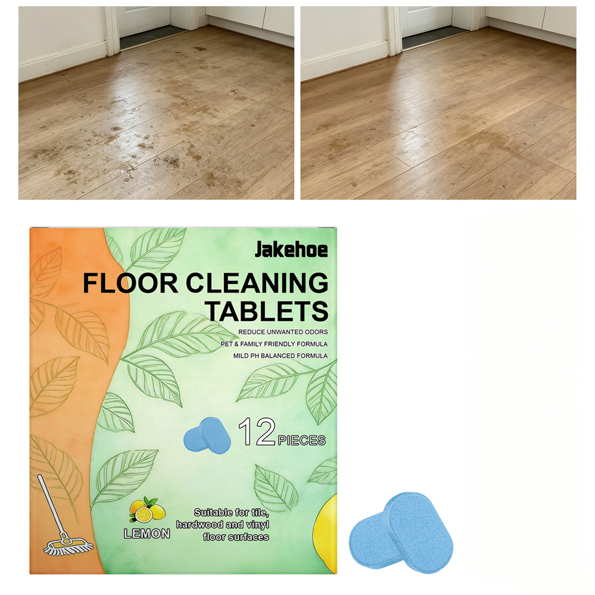 12PCS Floor Cleaning Tablets for Wood Ceramic Marble Stain Removal Lasting Fresh Fragrance Descaling Degrease Floor Cleaner
12PCS Floor Cleaning Tablets for Wood Ceramic Marble Stain Removal Lasting Fresh Fragrance Descaling Degrease Floor Cleaner