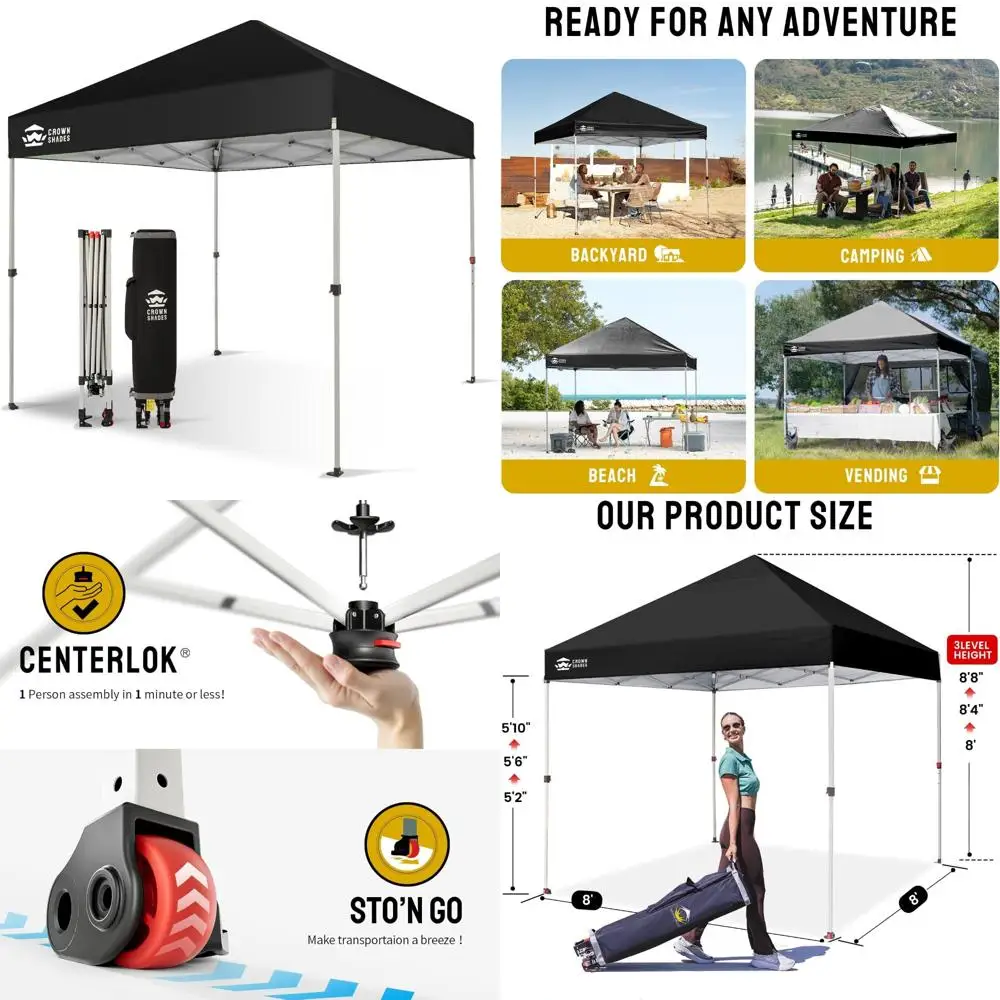 Instant Pop Up Canopy Tent, 8x8 Outdoor Shelter, Center Lock System, Easy Setup, Newly Designed Storage Bag, Suitable for 8 Peop
Instant Pop Up Canopy Tent, 8x8 Outdoor Shelter, Center Lock System, Easy Setup, Newly Designed Storage Bag, Suitable for 8 Peop