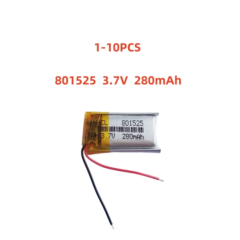 1-10 Pcs 801525 3.7V 280mAh Lithium Polymer Battery For MP3 MP4 GPS DVR LED Lights Bluetooth Speaker Recording Pen Toys
1-10 Pcs 801525 3.7V 280mAh Lithium Polymer Battery For MP3 MP4 GPS DVR LED Lights Bluetooth Speaker Recording Pen Toys