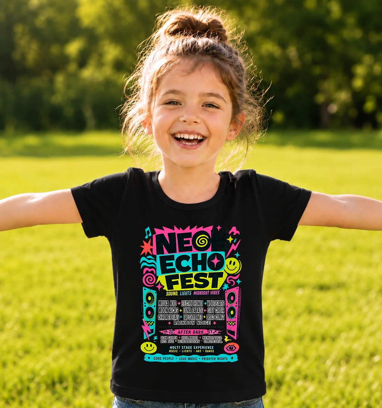 Kids Neon Echo Fest Music Festival Graphic T-Shirt Girls Boys Summer Cotton Short Sleeve Tee Y2K Smiley Retro Streetwear Childre
Kids Neon Echo Fest Music Festival Graphic T-Shirt Girls Boys Summer Cotton Short Sleeve Tee Y2K Smiley Retro Streetwear Childre