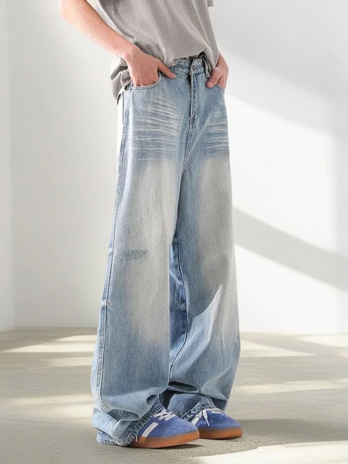 Американские винтажные свободные мужские джинсы с широкими штанинами, весна-осень, новые, прямого кроя, удлиненные брюки до пола
Американские винтажные свободные мужские джинсы с широкими штанинами, весна-осень, новые, прямого кроя, удлиненные брюки до пола