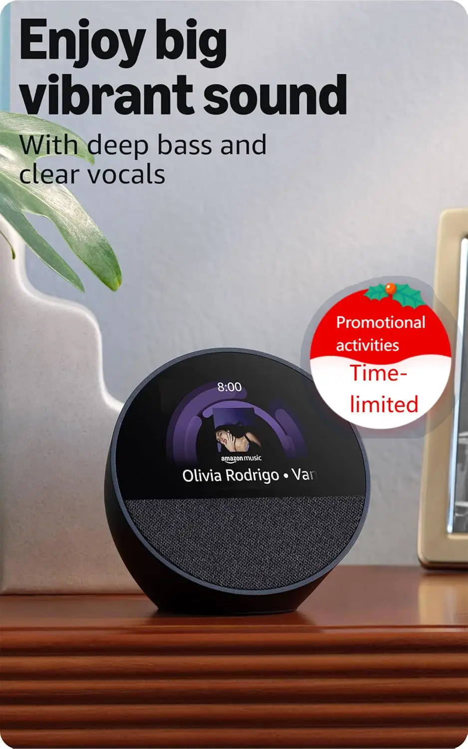 Portable newest model Great for nightstands, offices and kitchens, Smart alarm clock, Designed for Alexa+, Gl
Portable newest model Great for nightstands, offices and kitchens, Smart alarm clock, Designed for Alexa+, Gl