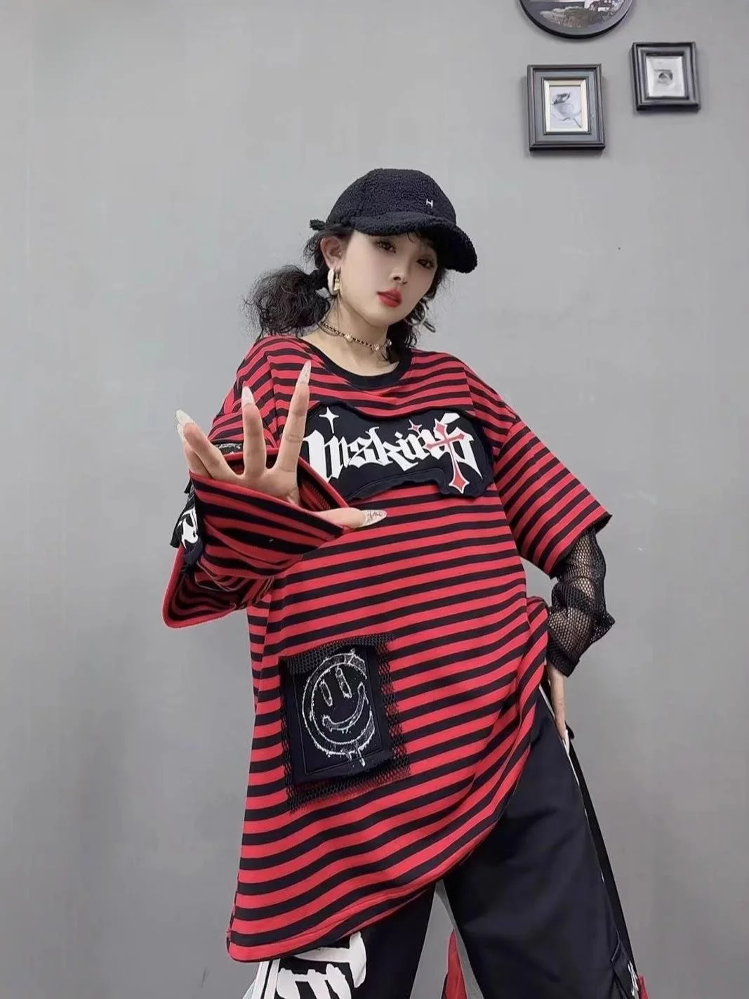 Heavyweight Letter Print Striped T-irt Women's round Ne Long Sve Midi Top with Me Sves Commute Sle Cotton Blend
Heavyweight Letter Print Striped T-irt Women's round Ne Long Sve Midi Top with Me Sves Commute Sle Cotton Blend