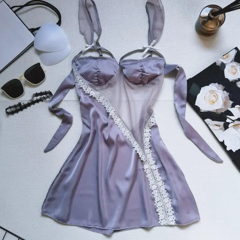 Sexy Backless Lingerie Women Nightgown Ice Silk Night Dress Chemise Sleepwear Woman Underwear Lace Homewear Pyjama Robe Femme
Sexy Backless Lingerie Women Nightgown Ice Silk Night Dress Chemise Sleepwear Woman Underwear Lace Homewear Pyjama Robe Femme