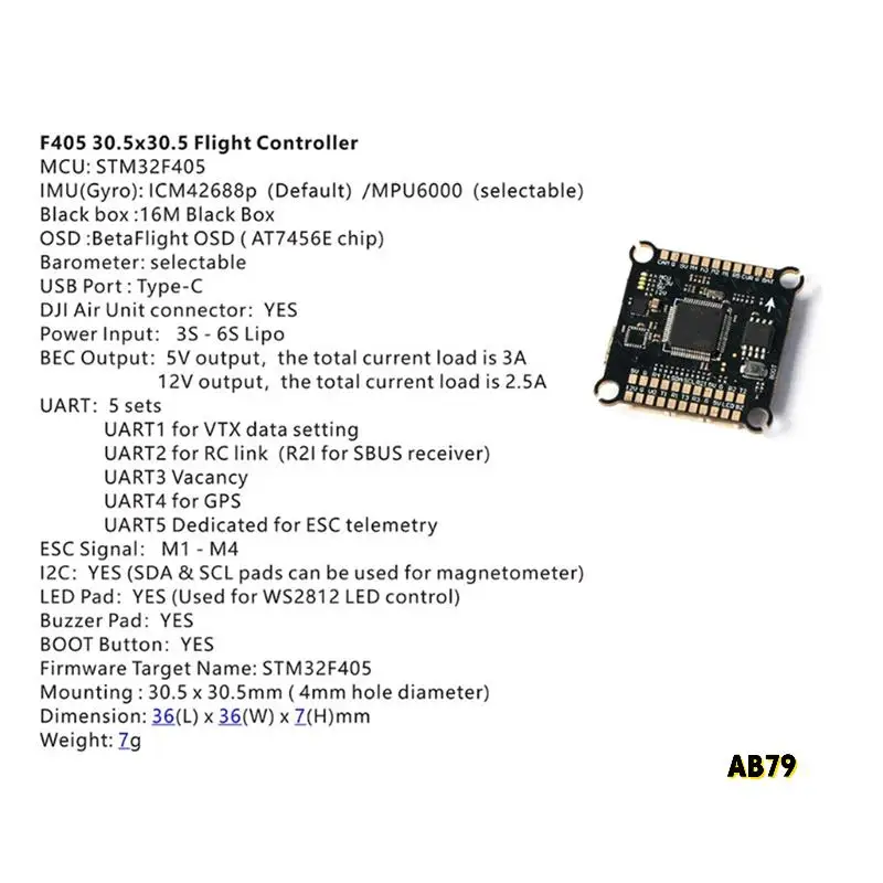 F405 60A FPV Stack F405 Flight Controller 60A 4-IN-1 ESC 30.5Mmx 30.5MM For FPV Freestyle Drones
F405 60A FPV Stack F405 Flight Controller 60A 4-IN-1 ESC 30.5Mmx 30.5MM For FPV Freestyle Drones