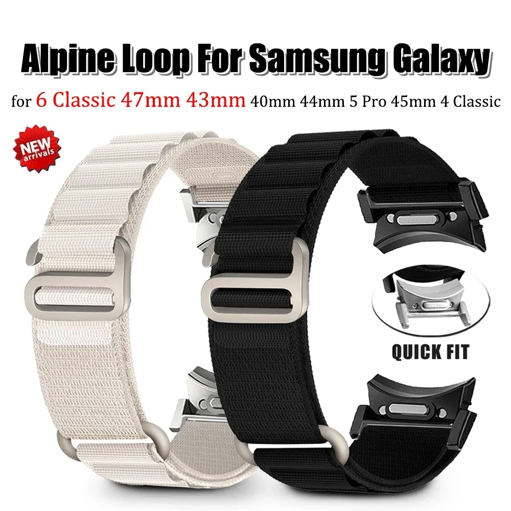 Quick Fit Alpine Loop Strap for Samsung Galaxy Watch 6 Classic 47mm 43mm 40mm 44mm NO Gaps Nylon Bracelet Watch 5 Pro 45mm Band
Quick Fit Alpine Loop Strap for Samsung Galaxy Watch 6 Classic 47mm 43mm 40mm 44mm NO Gaps Nylon Bracelet Watch 5 Pro 45mm Band
