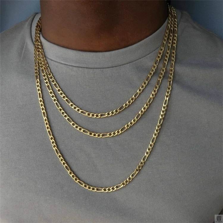 Free sample 316L stainless steel customized silver gold figaro chain for jewelry making
Free sample 316L stainless steel customized silver gold figaro chain for jewelry making