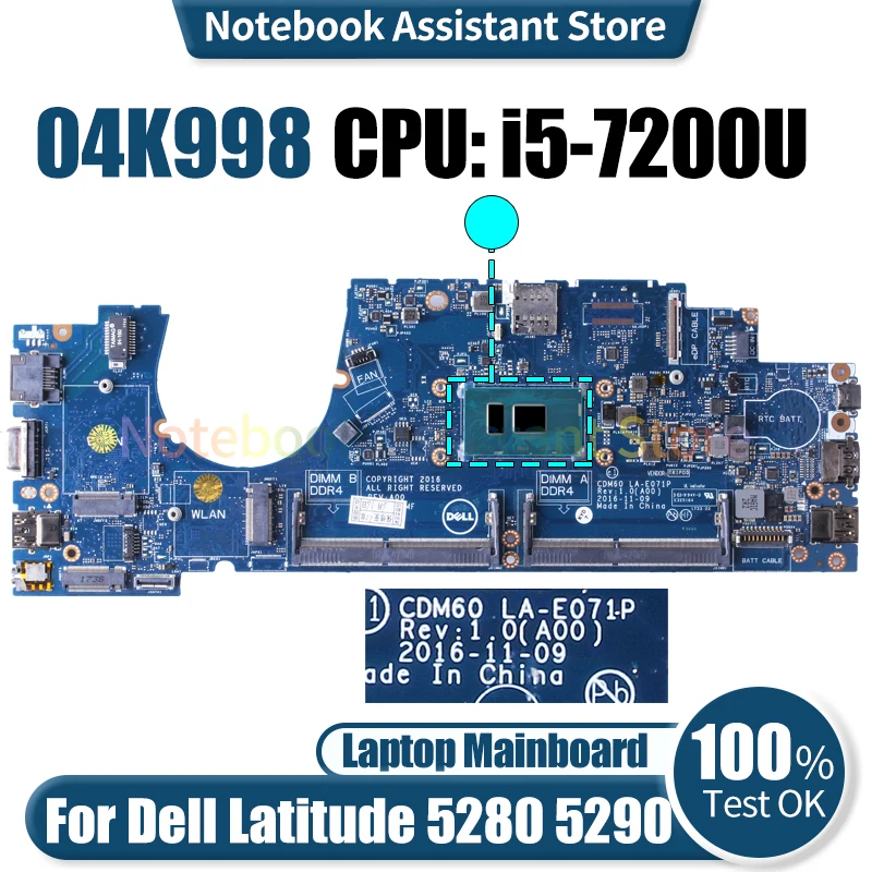 Материнская плата для ноутбука Dell Latitude 5280 5290, фотосессия 04K998 SR342, протестированная материнская плата для ноутбука
Материнская плата для ноутбука Dell Latitude 5280 5290, фотосессия 04K998 SR342, протестированная материнская плата для ноутбука