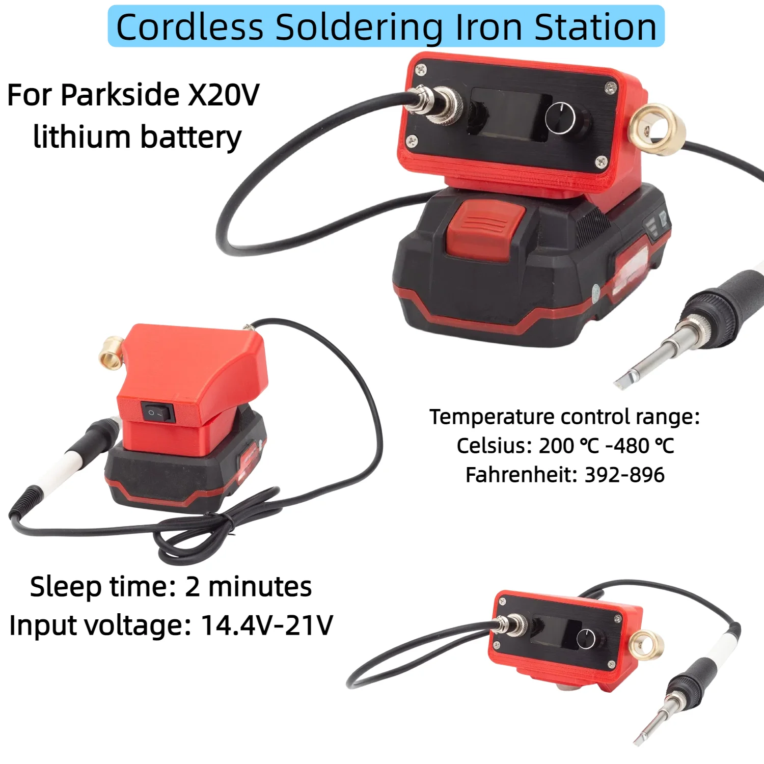 Cordless Soldering Iron Station for Parkside X20V Battery T12 Digital Display Soldering Iron Electronic Repair Welding Tool
Cordless Soldering Iron Station for Parkside X20V Battery T12 Digital Display Soldering Iron Electronic Repair Welding Tool