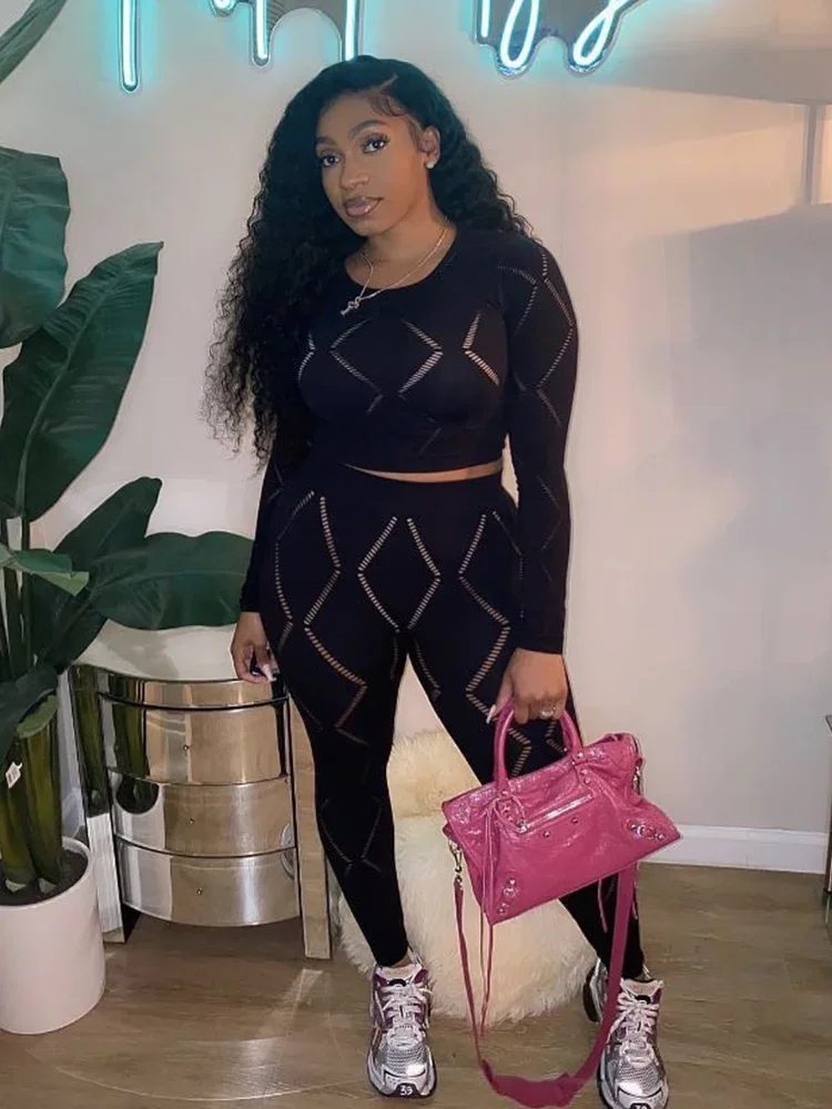 Joskaa Knitted Two Piece Set Sports Outifits Seamless Cut Hollow Out Long Sleeve Strench 2024 Tracksuit Women Two Casual Outfit
Joskaa Knitted Two Piece Set Sports Outifits Seamless Cut Hollow Out Long Sleeve Strench 2024 Tracksuit Women Two Casual Outfit
