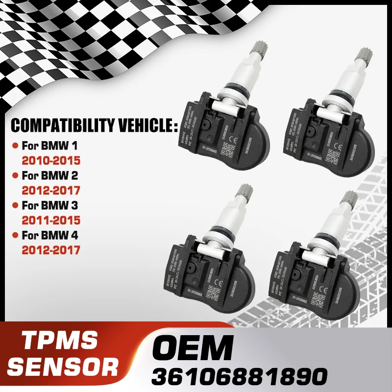1/4Pcs Car TPMS Tire Pressure Monitor Sensor System For BMW F20 F21 F22 F23 F30 F31 F34 F45 F46 F80 F87 36106881890 36106855539
1/4Pcs Car TPMS Tire Pressure Monitor Sensor System For BMW F20 F21 F22 F23 F30 F31 F34 F45 F46 F80 F87 36106881890 36106855539