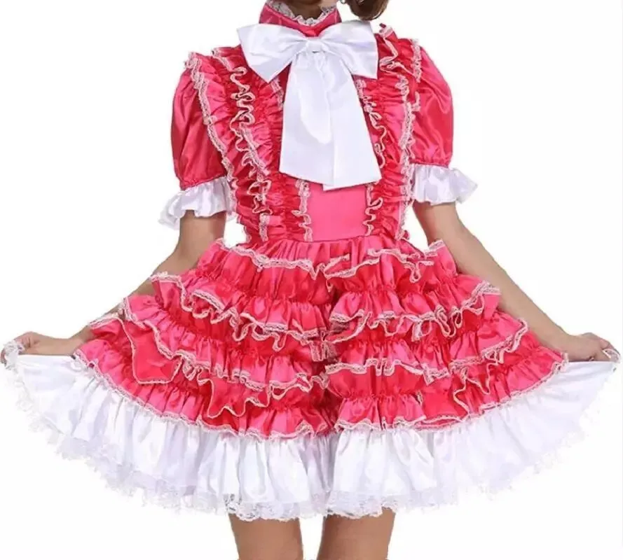Sexy sissy French maid red satin lockable lace multi-layer ruffle edge dress maid cosplay costume customizable
Sexy sissy French maid red satin lockable lace multi-layer ruffle edge dress maid cosplay costume customizable