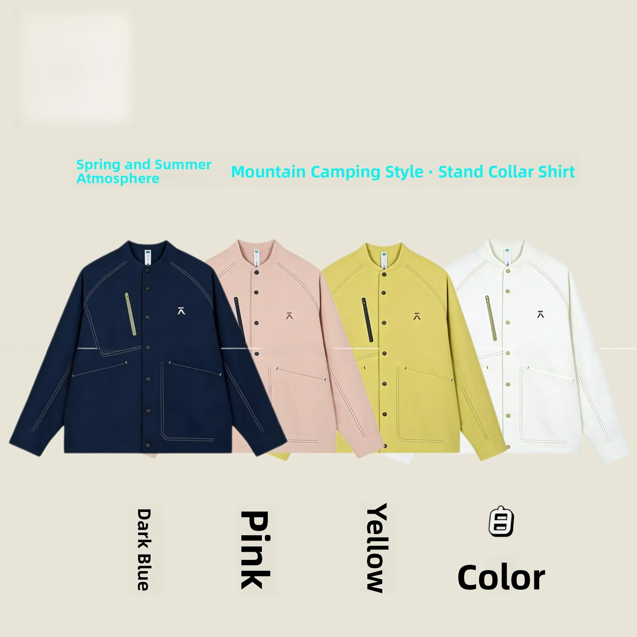 Trendy Versatile Couple Color Blo Zipper Multi ket Design Stand Collar irt Casual Loose Fit Long Sve Pure Color
Trendy Versatile Couple Color Blo Zipper Multi ket Design Stand Collar irt Casual Loose Fit Long Sve Pure Color