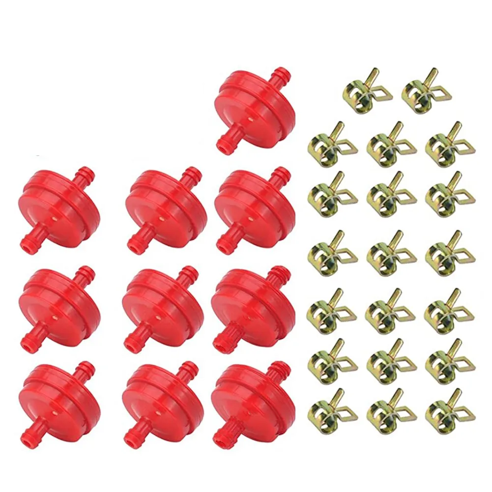 Protect Your Engine from Impurities and Dirt with Our Red Inline Fuel Filter and 20 Hose Clamps for 1/4in Fuel Line
Protect Your Engine from Impurities and Dirt with Our Red Inline Fuel Filter and 20 Hose Clamps for 1/4in Fuel Line