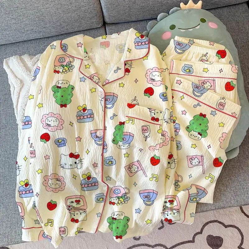 Пижама Sanrio Hello Kitty Y2K, женская пижама с длинными рукавами и брюками, весенняя пижама, ночная рубашка с рисунком Kawaii, домашняя одежда, комплект из 2 предметов
Пижама Sanrio Hello Kitty Y2K, женская пижама с длинными рукавами и брюками, весенняя пижама, ночная рубашка с рисунком Kawaii, домашняя одежда, комплект из 2 предметов