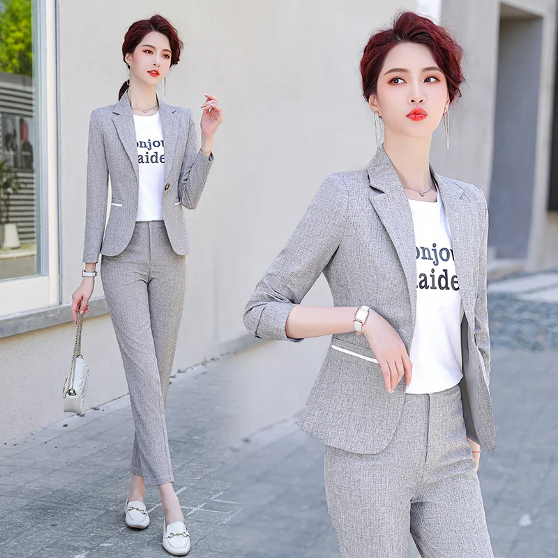 Small Suit Outfit Women's Long Sleeve Korean Style Fashion Elegant Formal Clothes Leisure Iron-Free Suit Age-Reducing Business W
Small Suit Outfit Women's Long Sleeve Korean Style Fashion Elegant Formal Clothes Leisure Iron-Free Suit Age-Reducing Business W