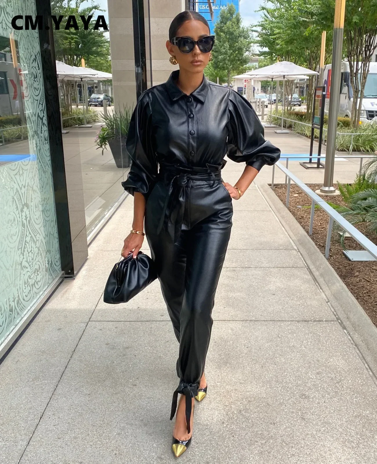 Faux Leather PU Two 2 Piece Set For Women Fall Winter Fitness Outfits Lantern Sleeve Tops + Pants Set Street Tracksuit
Faux Leather PU Two 2 Piece Set For Women Fall Winter Fitness Outfits Lantern Sleeve Tops + Pants Set Street Tracksuit