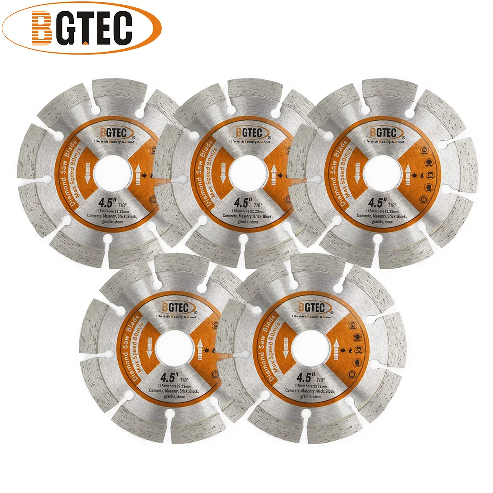 BGTEC 1/3/5pcs 4/4.5/5inch Saw Blade Cutting Plate 105/115/125mm Porcelain Granite Marble Concrete Stone Tile Dry Cutting Disc
BGTEC 1/3/5pcs 4/4.5/5inch Saw Blade Cutting Plate 105/115/125mm Porcelain Granite Marble Concrete Stone Tile Dry Cutting Disc