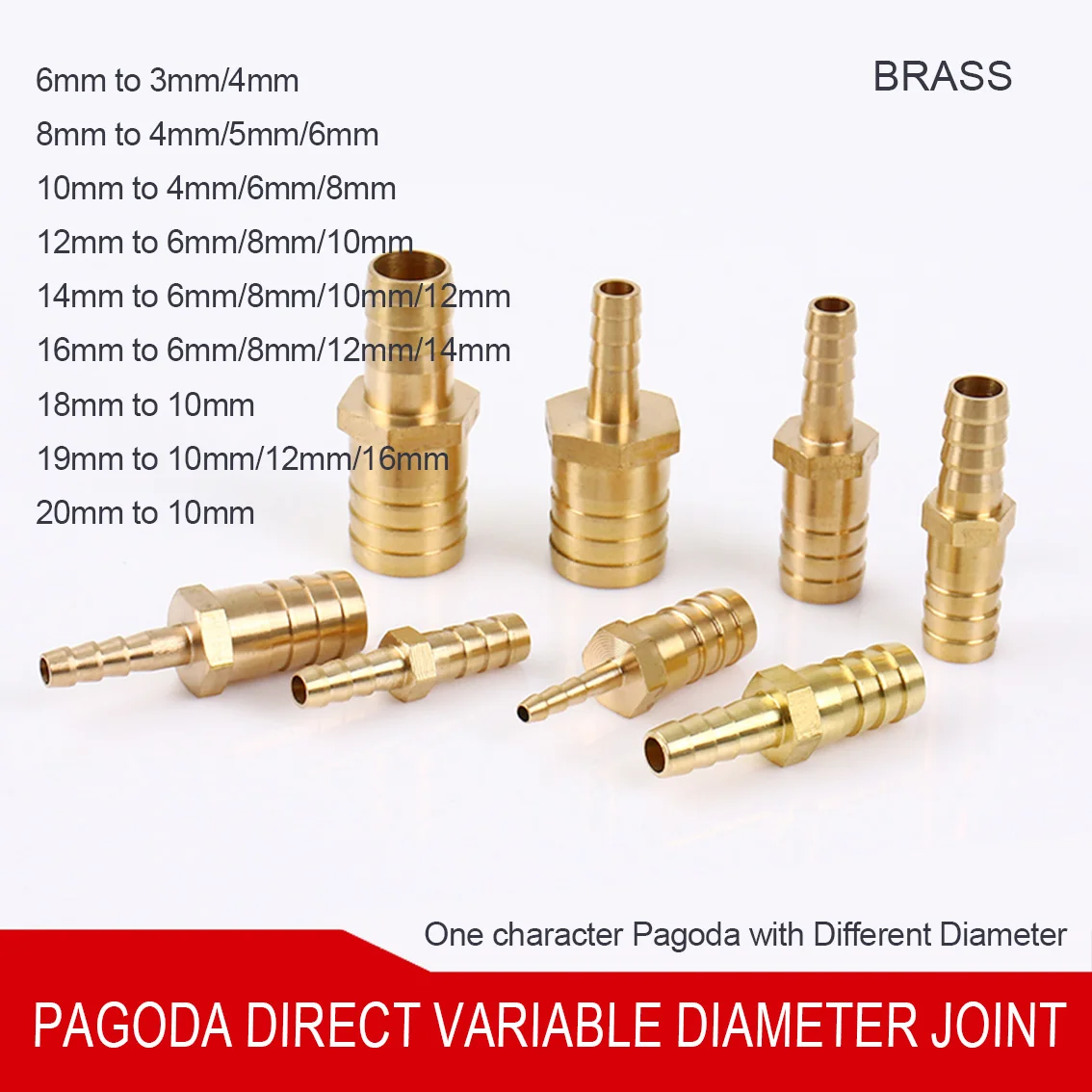 1-10Pcs ID 6-20mm To 3-16mm Brass Variable Diameter Connector Joint for Quick Connection of Hydraulic Oil and Pneumatic Pipeline
1-10Pcs ID 6-20mm To 3-16mm Brass Variable Diameter Connector Joint for Quick Connection of Hydraulic Oil and Pneumatic Pipeline