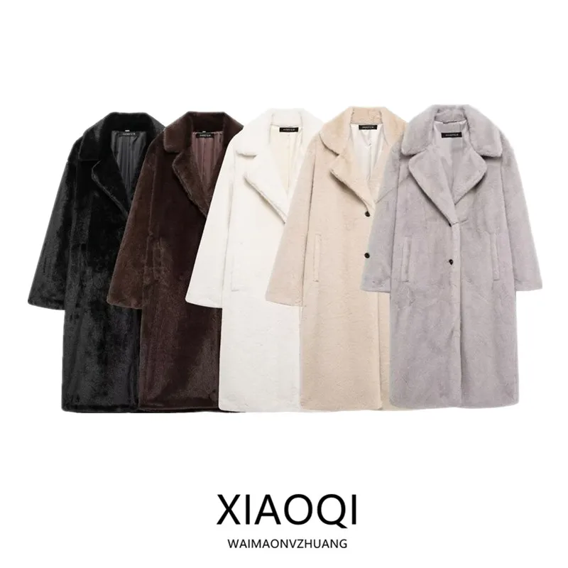 Новое женское длинное пальто-куртка из искусственного меха, универсальная верхняя одежда для повседневной носки, с длинными рукавами, средней длины, коллекция Осень-Зима 2024
Новое женское длинное пальто-куртка из искусственного меха, универсальная верхняя одежда для повседневной носки, с длинными рукавами, средней длины, коллекция Осень-Зима 2024